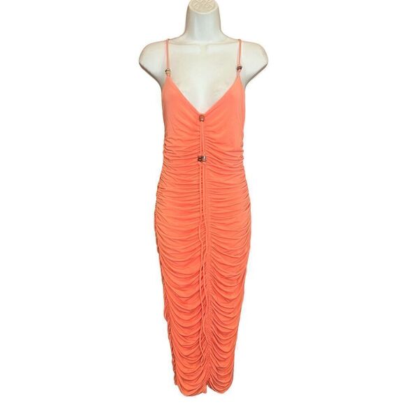 ALC Allegra Ruched Bead Embellished Midi Dress in Sangria NWT Size X-Large - Picture 5 of 8